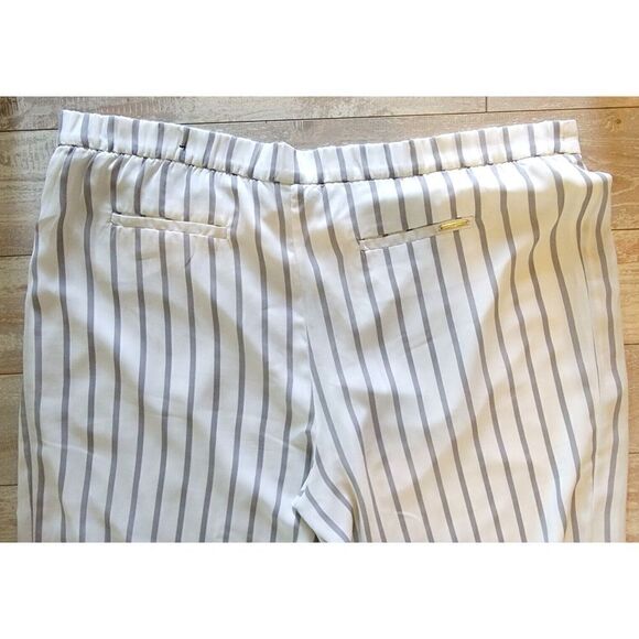 Chicos Black Label Size 3 (Size XL) White with Gray Stripes Wide Leg Sl… - Picture 6 of 6